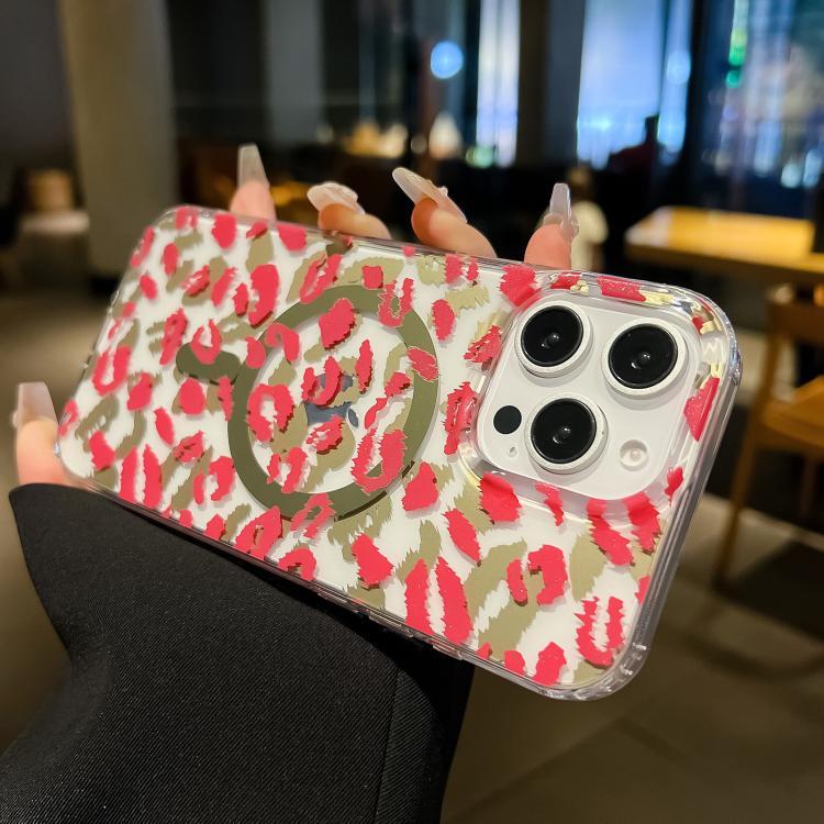 Funda MagSafe Leopard para iPhone 16e con laminado de doble cara IMD (morado)