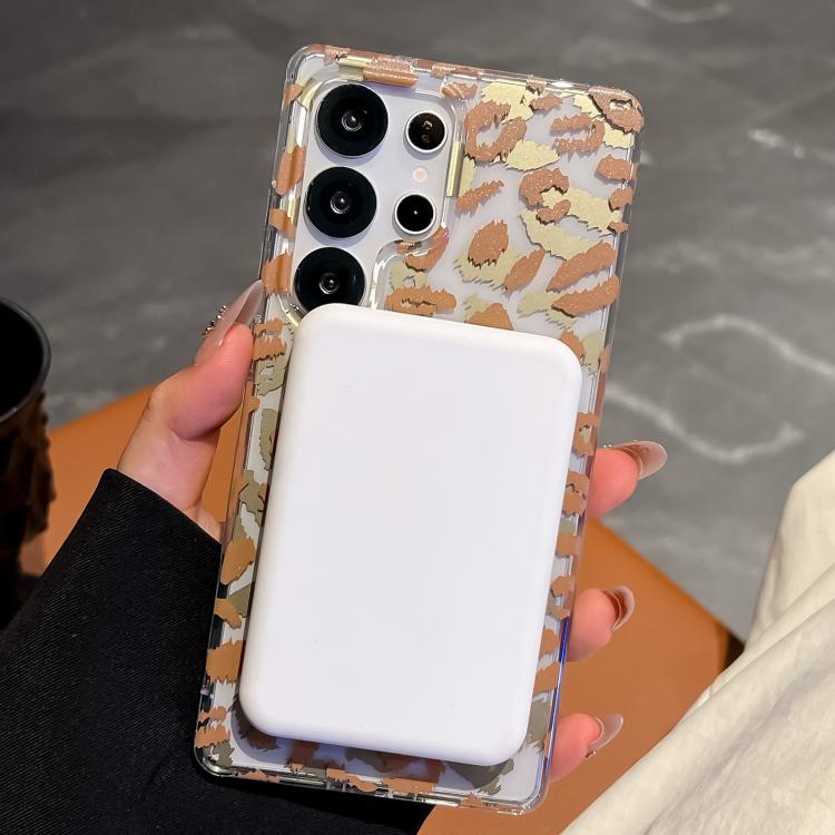 Funda para Samsung Galaxy S24 FE 5G Leopard con laminado IMD de doble cara MagSafe (morado)