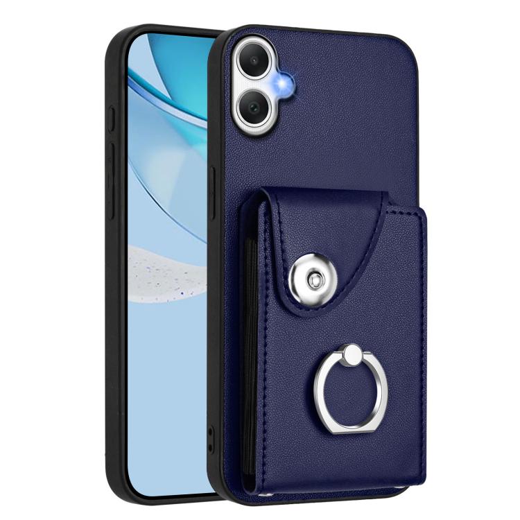 Funda para Samsung Galaxy A06 4G con tarjetero y anillo (azul)