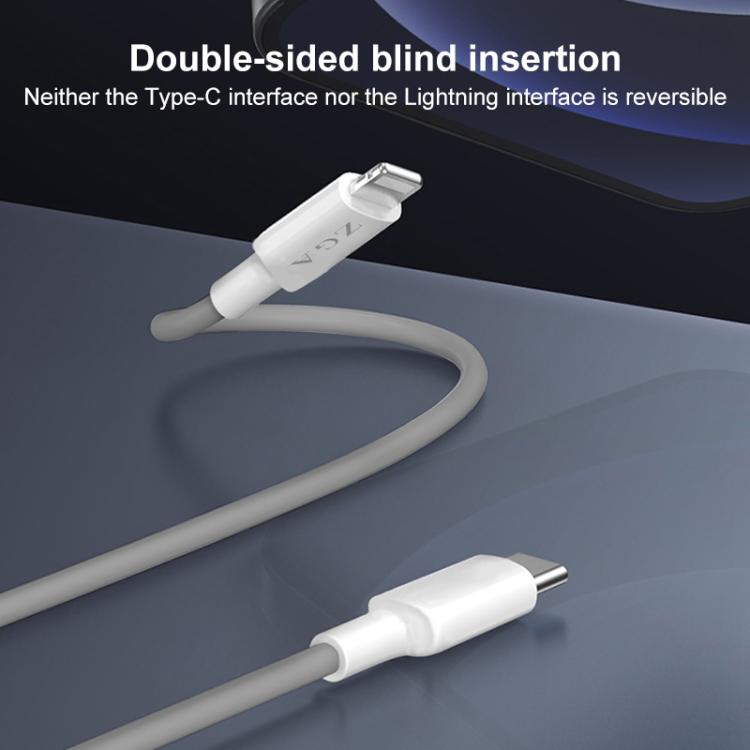 Cable de datos de carga rápida ZGA CB01 PD20W USB-C/Tipo C a 8 pines, longitud: 1 m (blanco)
