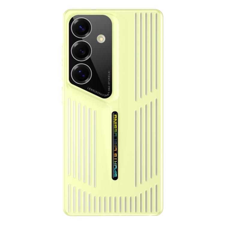 Funda para Samsung Galaxy S25+ 5G, translúcida, esmerilada y con disipación de calor (amarilla)