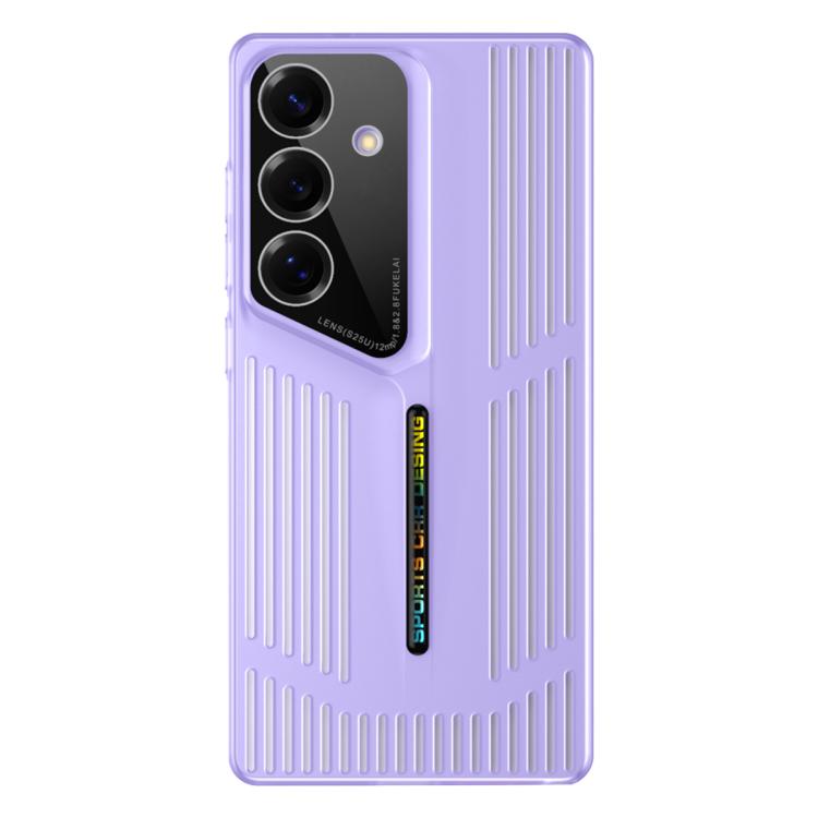 Funda para Samsung Galaxy S25+ 5G, translúcida, esmerilada y con disipación de calor (morada)