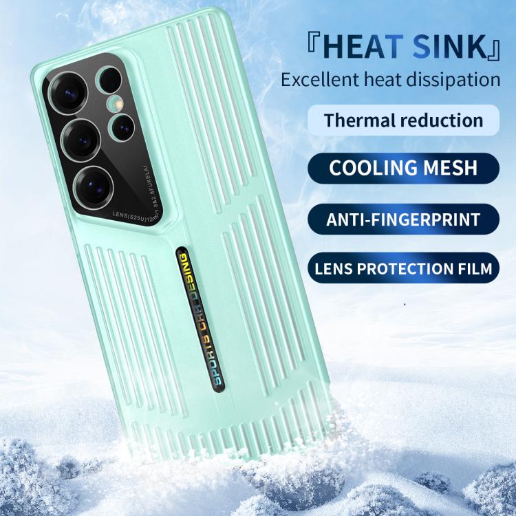Funda para Samsung Galaxy S22 Ultra 5G, translúcida, esmerilada y con disipación de calor (verde)