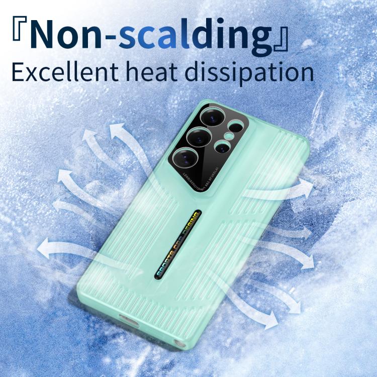 Funda para Samsung Galaxy S22 Ultra 5G, translúcida, esmerilada y con disipación de calor (rojo claro)