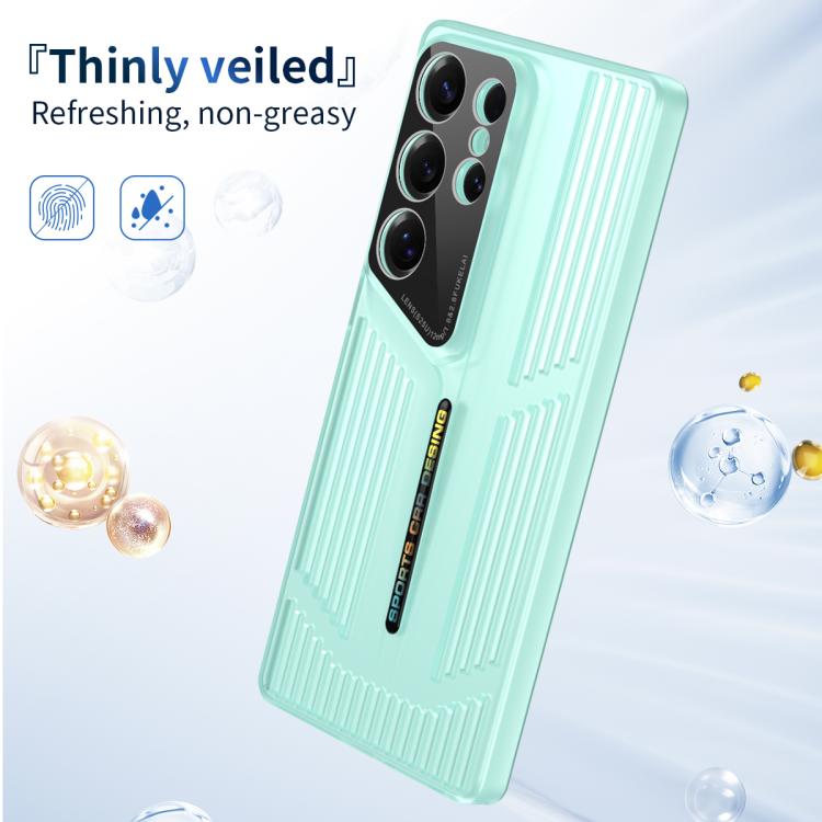 Funda para Samsung Galaxy S25 Ultra 5G, translúcida, esmerilada y con disipación de calor (verde)