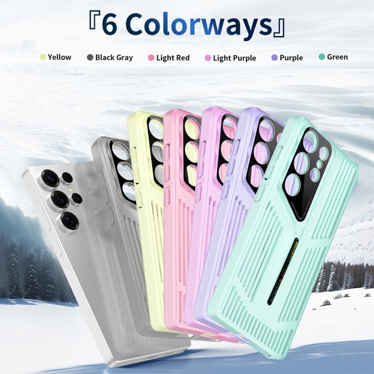 Funda para Samsung Galaxy S25+ 5G, translúcida, esmerilada y con disipación de calor (morada)