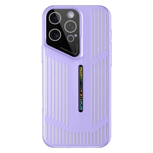 Funda para iPhone 15 Pro Max con disipación de calor, translúcida, esmerilada y hueca (morada)