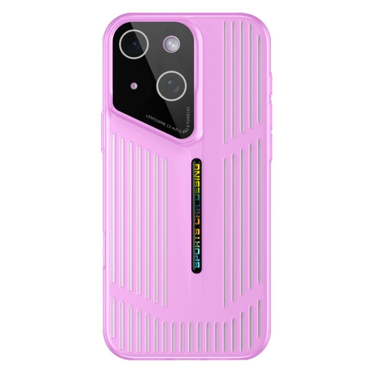 Funda para iPhone 15, translúcida, esmerilada y con disipación de calor (morado claro)