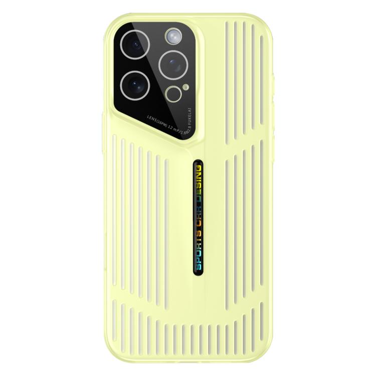 Funda para iPhone 14 Pro, translúcida, esmerilada y con disipación de calor (amarilla)