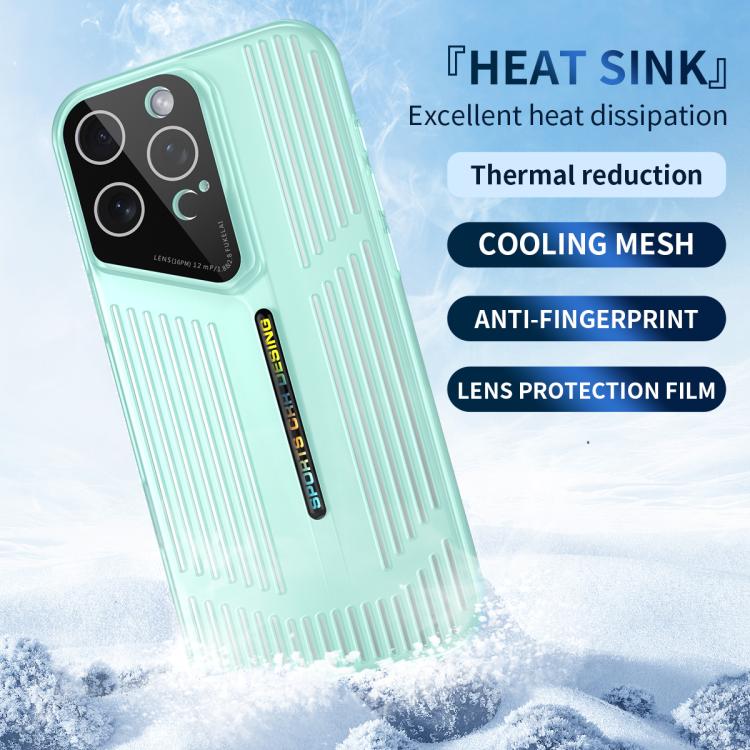 Funda para iPhone 15, translúcida, esmerilada y hueca, con disipación de calor (morada)