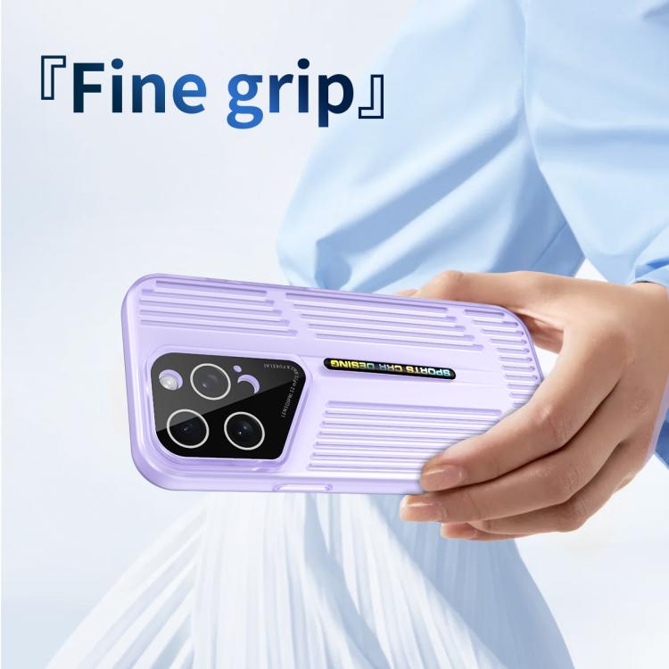 Funda para iPhone 15, translúcida, esmerilada y con disipación de calor (morado claro)