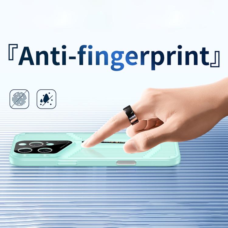 Funda para iPhone 15, translúcida, esmerilada y con disipación de calor (negra y gris)