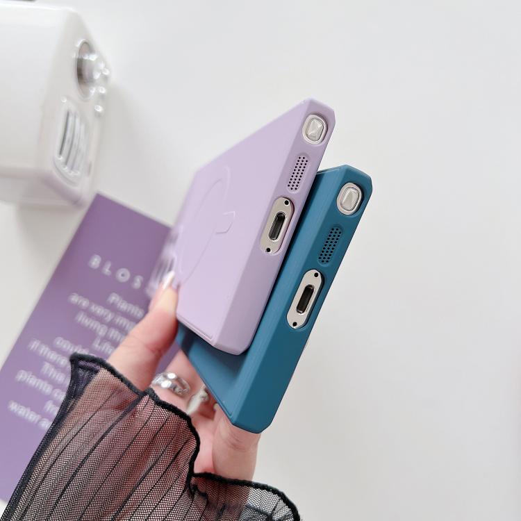 Funda magnética MagSafe de silicona líquida de color sólido para Samsung Galaxy A15 4G/5G (azul rey)