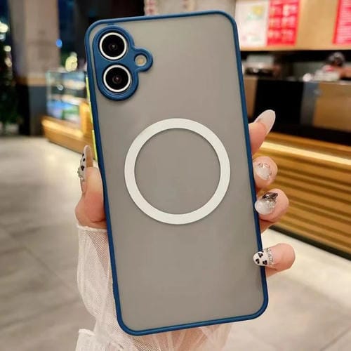 Funda MagSafe con diseño de ojo de halcón para Samsung Galaxy A05 (azul rey)