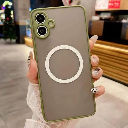 Funda MagSafe con diseño de ojo de águila para Samsung Galaxy A06 4G/5G (verde militar)