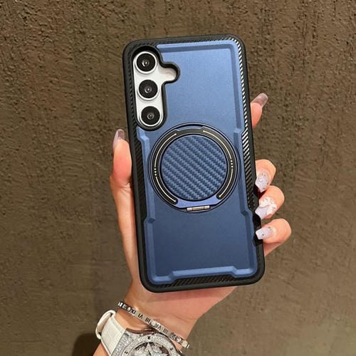 Funda metálica con rotación de 360 grados y MagSafe para Samsung Galaxy S25/S24 5G (azul marino)