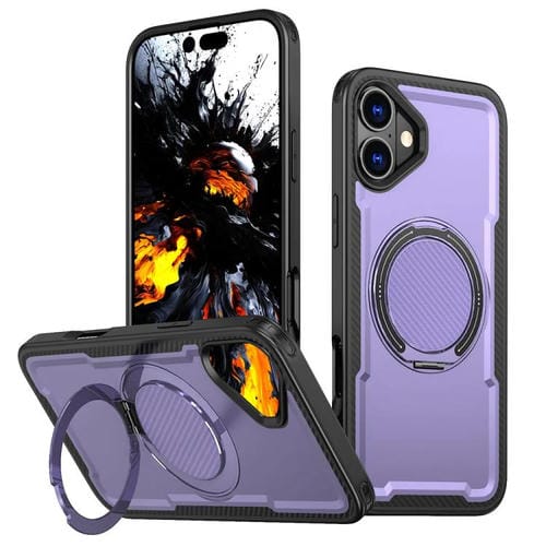Funda metálica MagSafe con rotación de 360 grados para iPhone 16 (morada)
