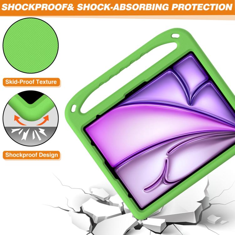 Funda de EVA a prueba de golpes con asa y soporte para iPad Air 13 (2024/2025) (verde)