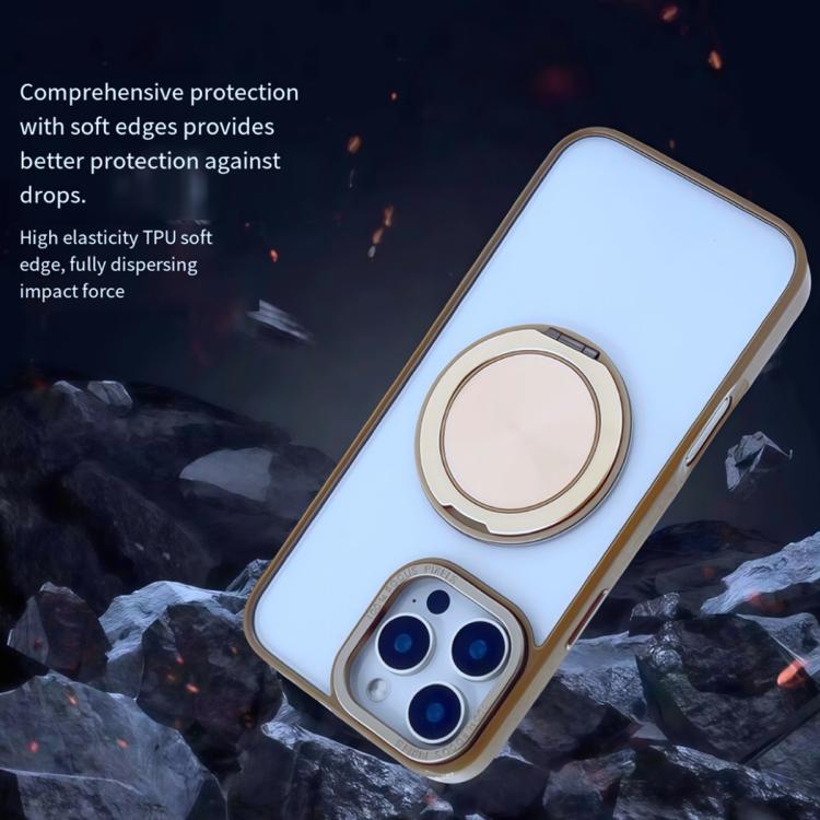 Funda MagSafe semitransparente con rotación de 360 grados para iPhone 16 Pro Max (dorado desierto)