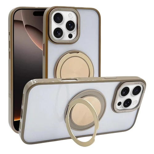 Funda MagSafe semitransparente con rotación de 360 grados para iPhone 16 Pro (dorado desierto)