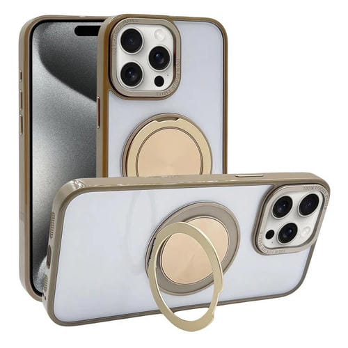 Funda MagSafe semitransparente con rotación de 360 grados para iPhone 15 Pro (dorado desierto)