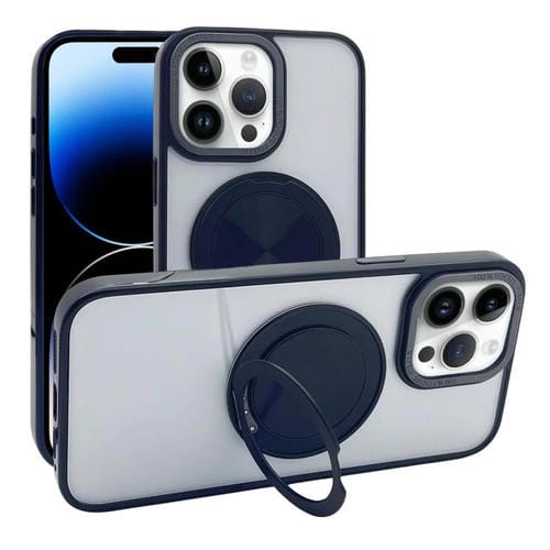 Funda MagSafe semitransparente con rotación de 360 grados para iPhone 14 Pro (negra)