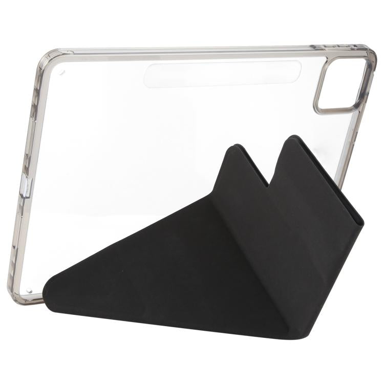 Funda de cuero acrílico deformable con doble cierre magnético desmontable para Xiaomi Pad 7/7 Pro (negra)