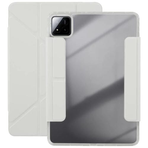 Funda de cuero acrílico deformable con doble cierre magnético desmontable para Xiaomi Pad 7/7 Pro (gris)