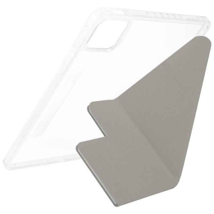 Funda de cuero acrílico deformable con doble cierre magnético desmontable para Xiaomi Pad 7/7 Pro (gris)