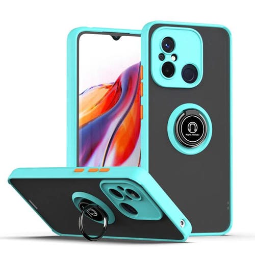 Funda de TPU + PC con anillo para Redmi 12C / 11A Q Shadow 1 Series (azul cielo)