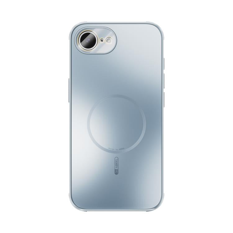 Funda ABEEL MagSafe esmerilada con disipación de calor y película para lente para iPhone 16e (azul claro)