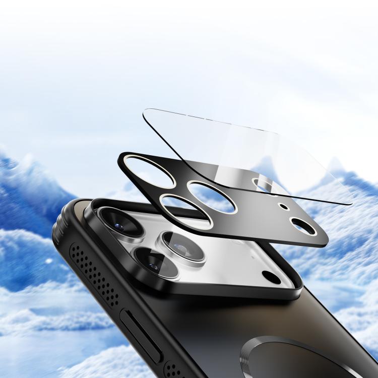 Funda ABEEL MagSafe esmerilada con disipación de calor y película para lente para iPhone 16 Plus (plateada)