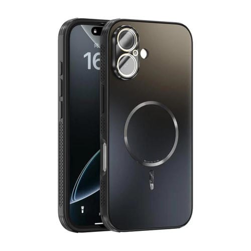 Funda ABEEL MagSafe esmerilada con disipación de calor y película para lente para iPhone 16 (negra)