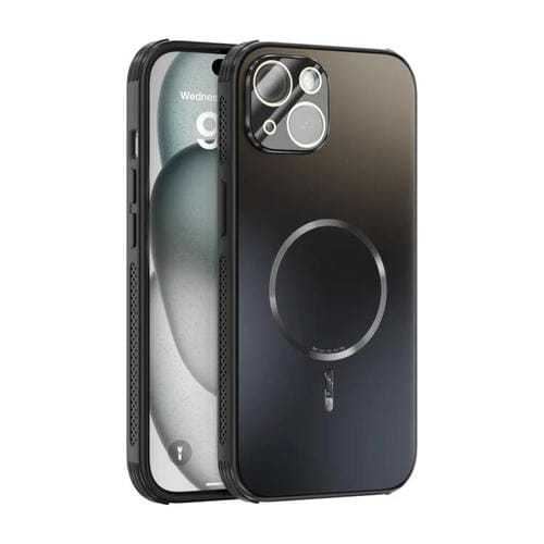 Funda ABEEL MagSafe esmerilada con disipación de calor y película para lente para iPhone 14 (negra)