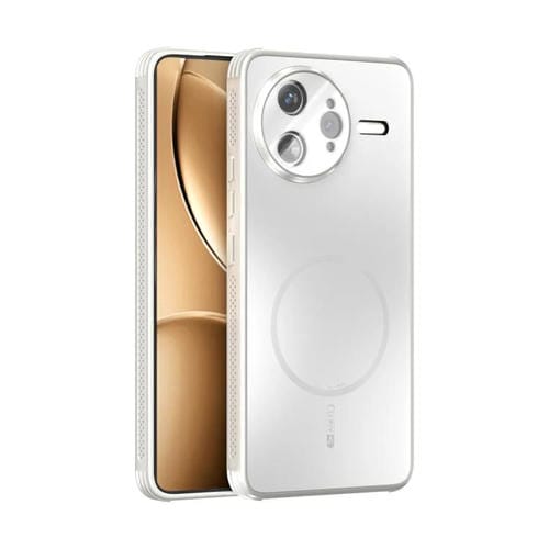 Funda ABEEL MagSafe esmerilada con disipación de calor y película para lente para Redmi K80 Pro 5G (blanca)