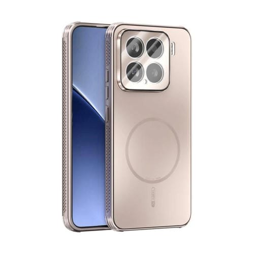 Funda MagSafe esmerilada con disipación de calor y película para lente para Xiaomi 15 ABEEL (oro rosa)