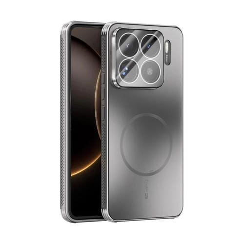 Funda ABEEL MagSafe esmerilada con disipación de calor y película para lente para Xiaomi 15S Pro (plateada)