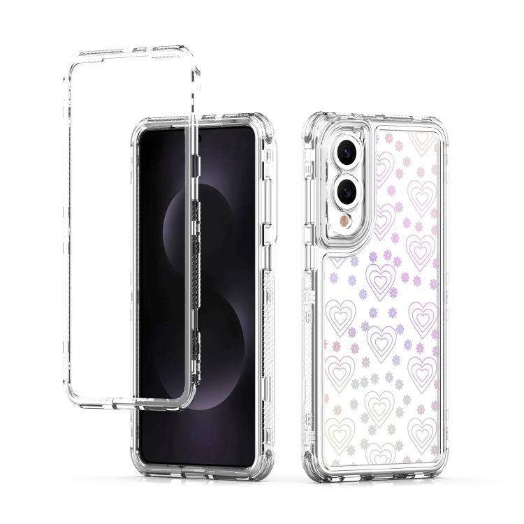 Funda de acrílico transparente con efecto láser para Samsung Galaxy S25 Edge 5G (corazón)