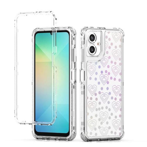 Funda de acrílico transparente con efecto láser para Samsung Galaxy A06 4G (corazón)