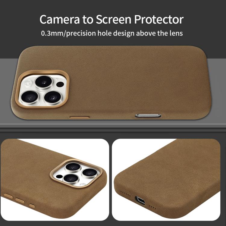 Funda VIETAO de piel sintética MagSafe para iPhone 16 (gris oscuro)