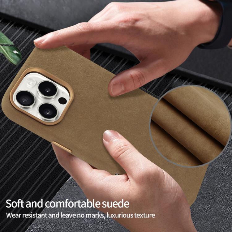Funda VIETAO de piel sintética MagSafe de ante para iPhone 15 (negra)