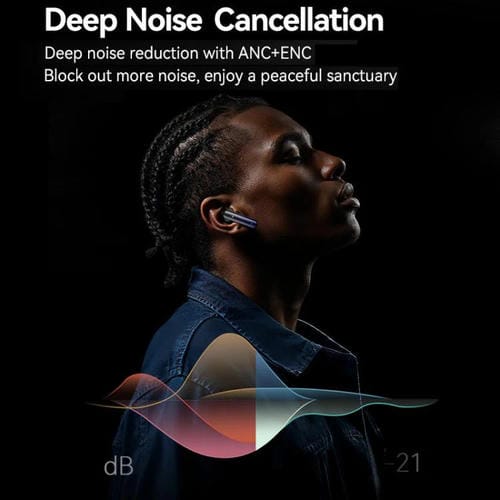 Auriculares inalámbricos Bluetooth USAMS Echo E02 ANC y ENC TWS intraaurales (negros)