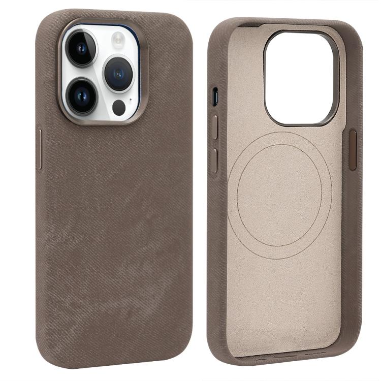 Funda VIETAO de cuero sintético con textura vaquera retro MagSafe para iPhone 13 Pro Max (marrón)