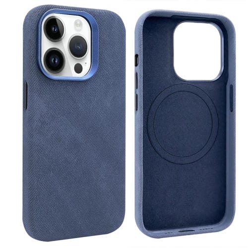 Funda VIETAO de cuero sintético con textura vaquera retro MagSafe para iPhone 13 Pro (azul oscuro)