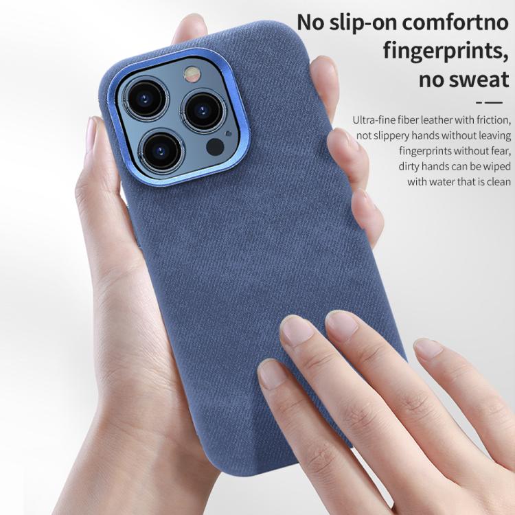 Funda VIETAO de cuero sintético con textura vaquera retro MagSafe para iPhone 13 Pro (morado oscuro)