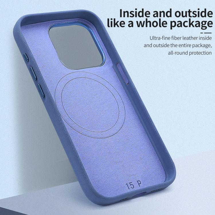 Funda VIETAO de cuero sintético con textura vaquera retro MagSafe para iPhone 13 Pro (naranja)