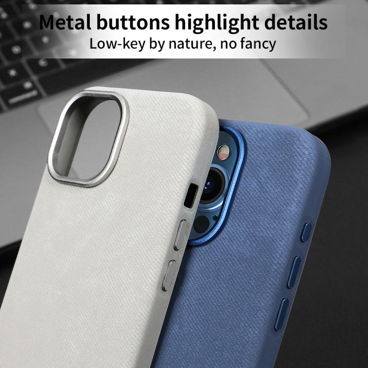 Funda VIETAO de cuero sintético con textura vaquera retro MagSafe para iPhone 15 Pro Max (naranja)