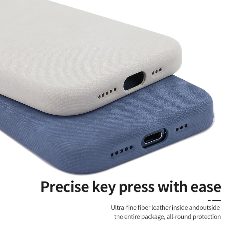 Funda VIETAO de cuero sintético con textura vaquera retro MagSafe para iPhone 15 Pro (gris plateado)