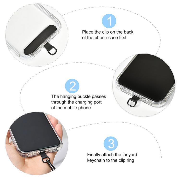 Cadena de cuentas de lujo universal para teléfono con cuentas de cristal antipérdida (rosa)
