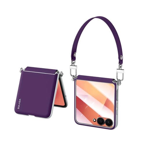 Funda de cuero líquido SULADA Skin Feel para Samsung Galaxy Z Flip7 5G, a prueba de golpes (morado)